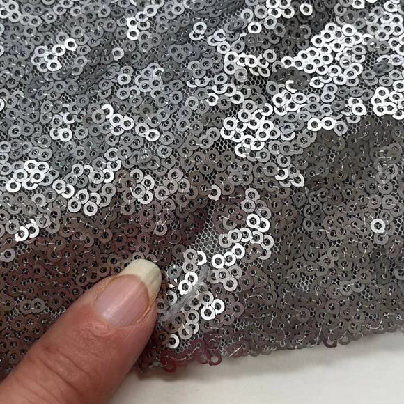 Decree Sequin Mini Skirt Sz M Silver Y2K Clubwear Festival Glam Party Bling - Picture 5 of 12